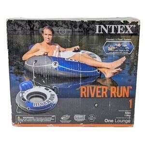 Intex River Run I Sport Lounge, Heavy Duty Inflatable Water Float, 53" Diameter